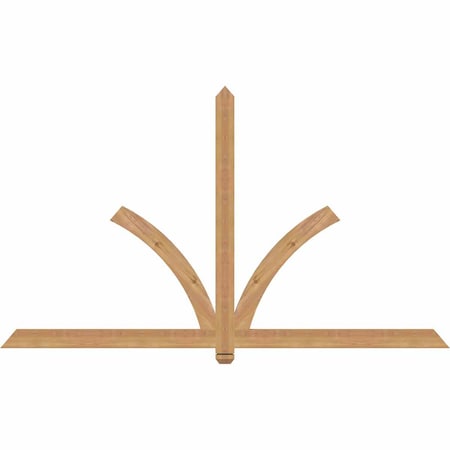 Ekena Millwork Redmond Smooth Timber Gable Bracket, Western Red Cedar, 84"W x 49"H x 1 1/2"D x 3 1/2"F, 14/12 Pitch GBW084X49X0204RED00SWR